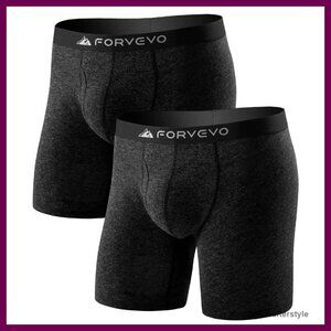 Merino Wool Boxer Briefs 2-Pack Breathable Moisture Wicking Long Leg